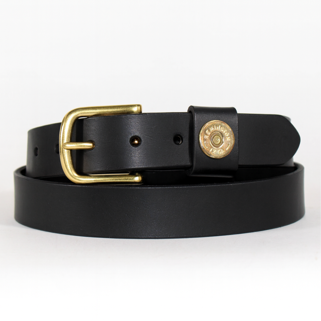 Single Shot Black Leather Belt