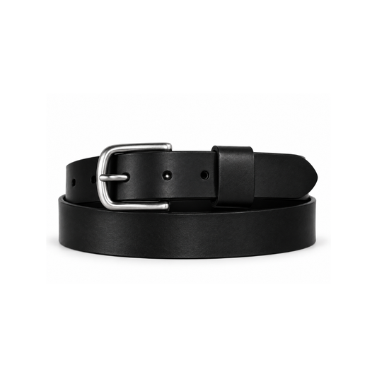 1.25" Cash Leather Belt in Black