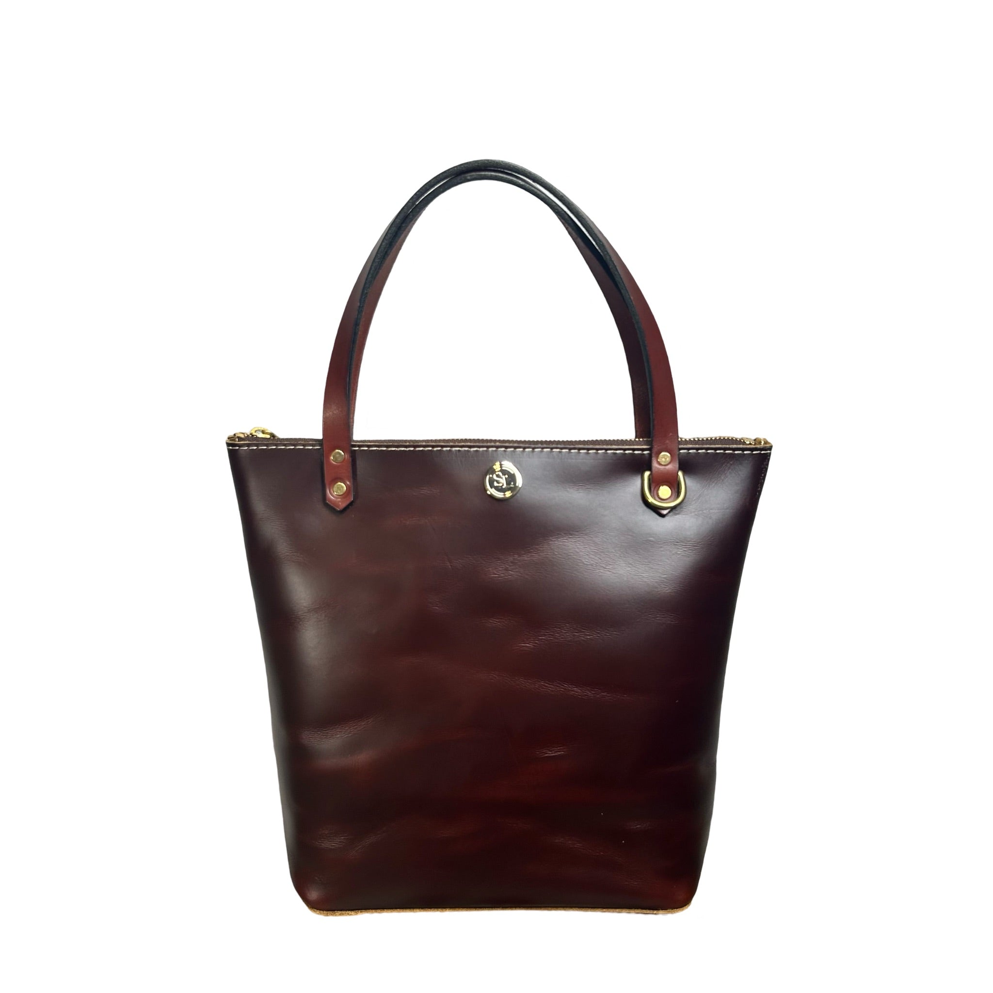 Square leather tote online