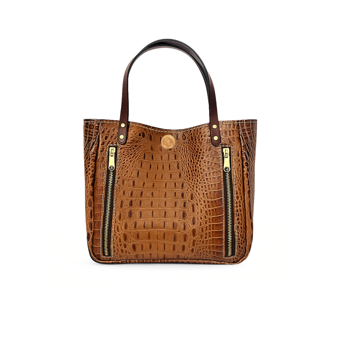 Jen & Co. Lyla 2-in-1 Vegan Leather Bucket Bag - Removable Strap, Crossbody Or Tote | Apricot Brown