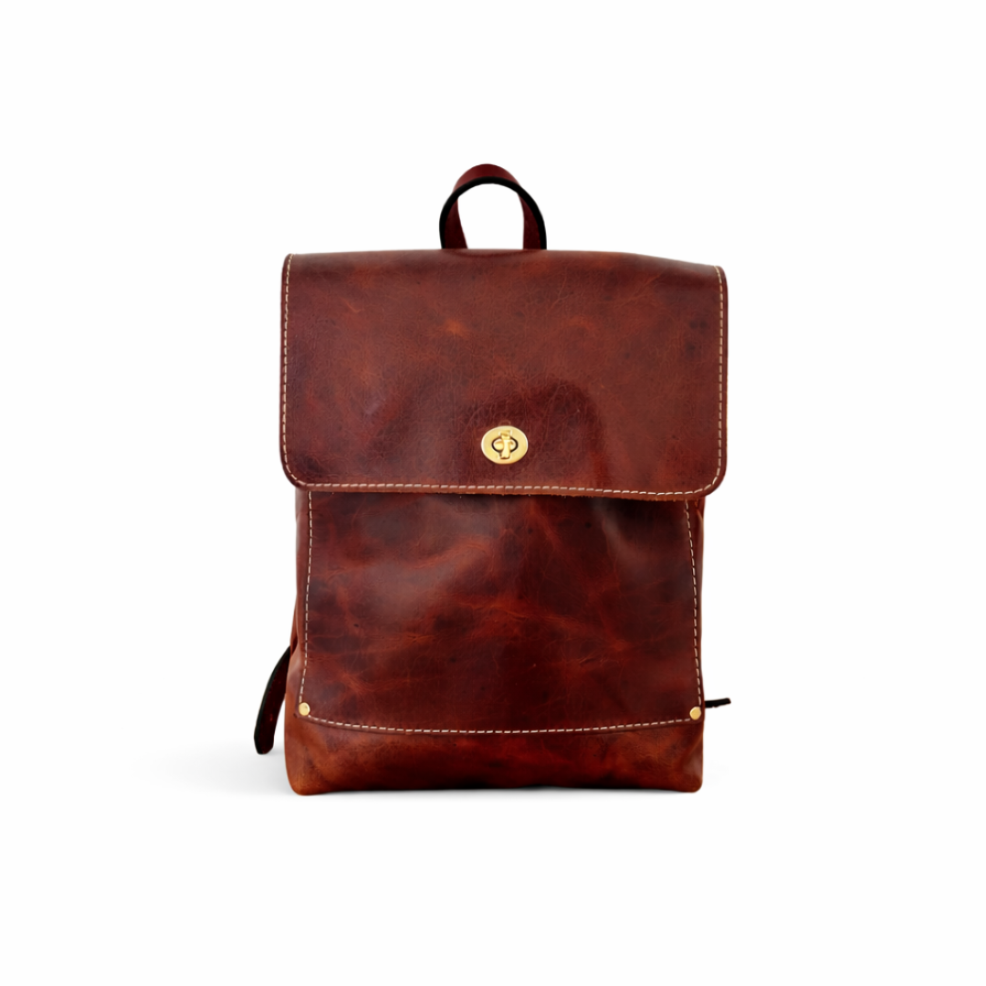 bp square faux leather backpack Small Square Leather Backpack Saddle
